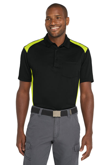 Custom Embroidered CornerStone Polos/Knits in Black/ Shock Green