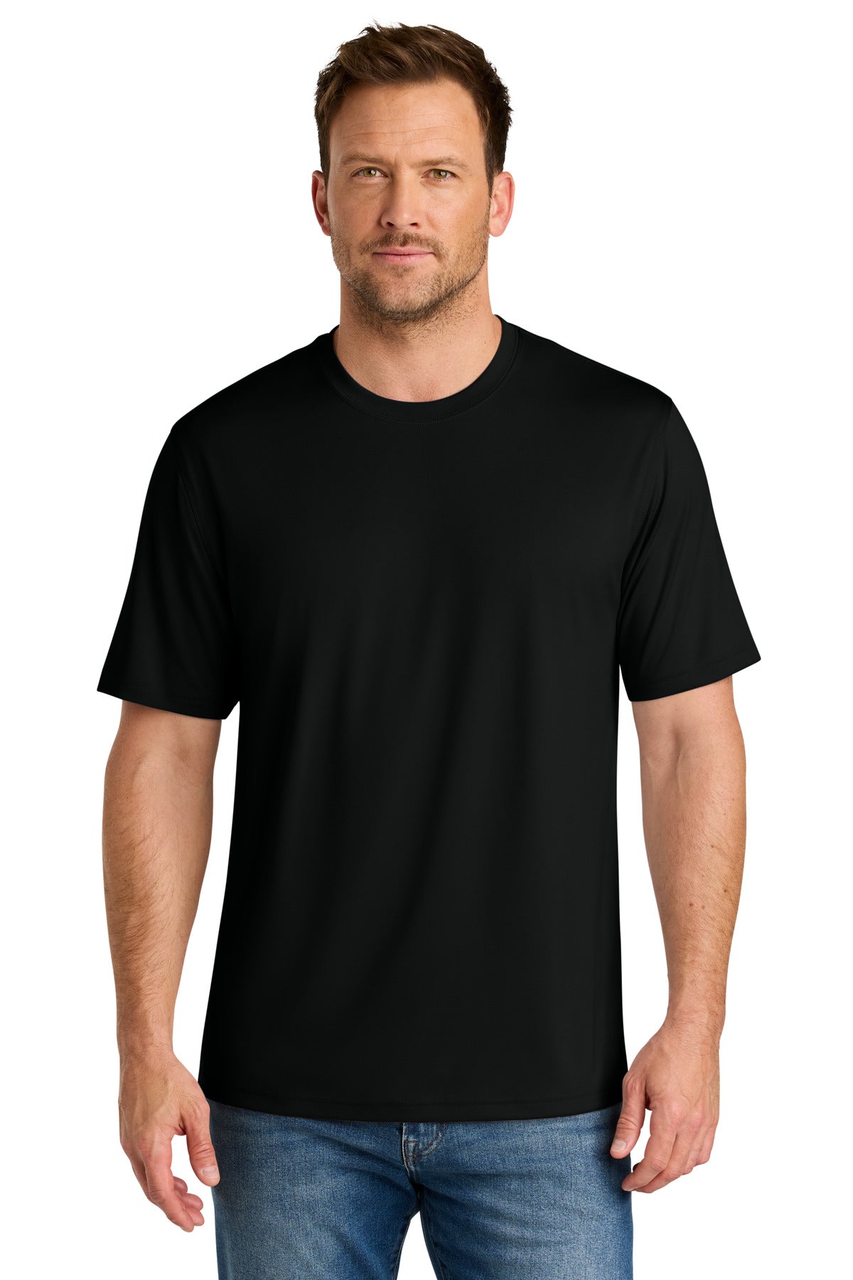 Custom Embroidered CornerStone T-Shirts  in Black
