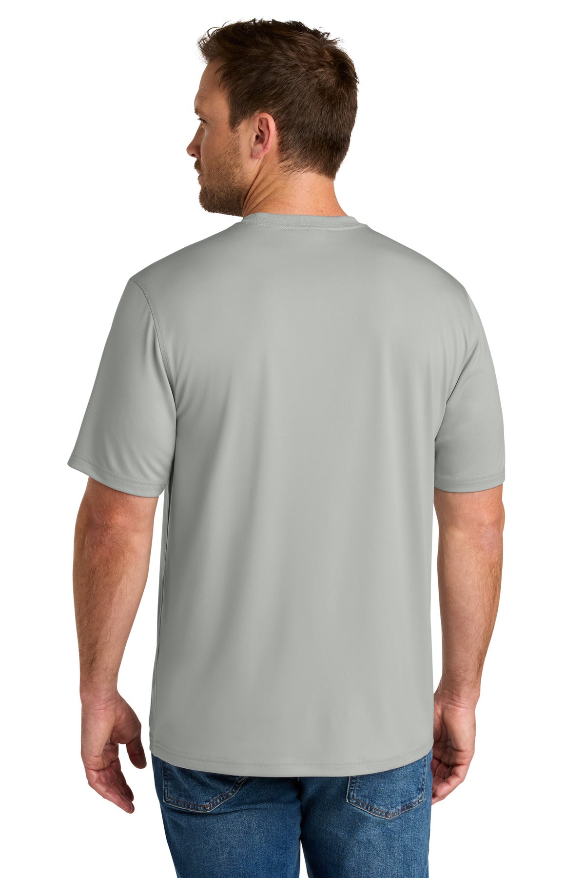 Custom Embroidered CornerStone T-Shirts  in Light Grey