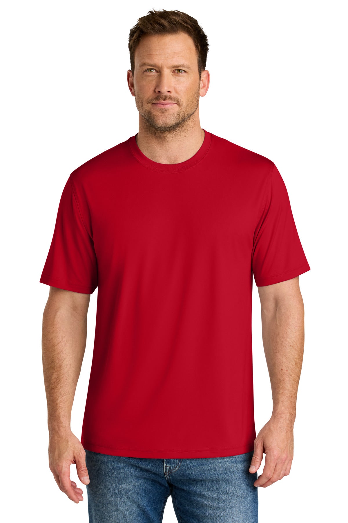 Custom Embroidered CornerStone T-Shirts  in Red