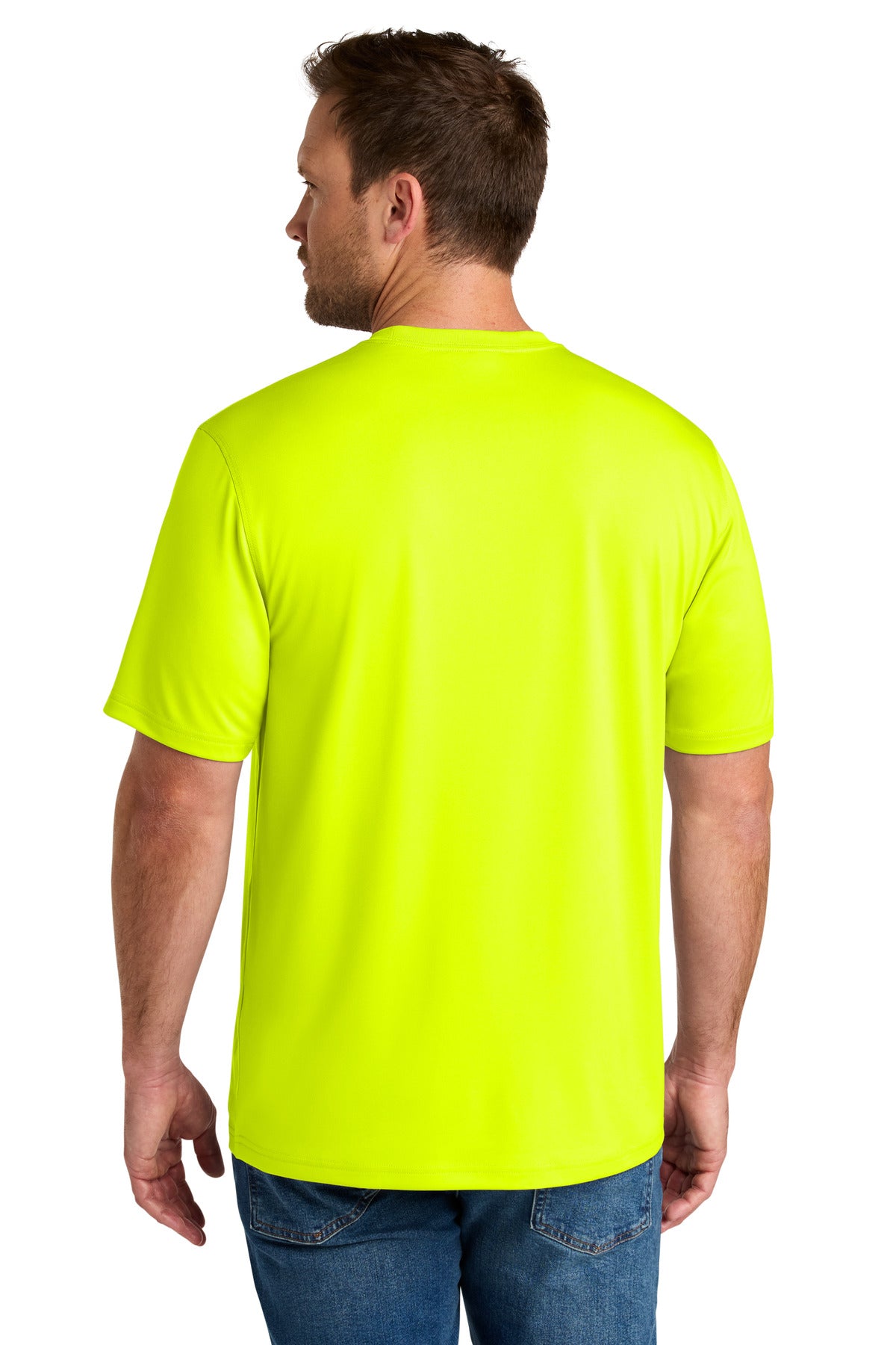 Custom Embroidered CornerStone T-Shirts  in Safety Yellow
