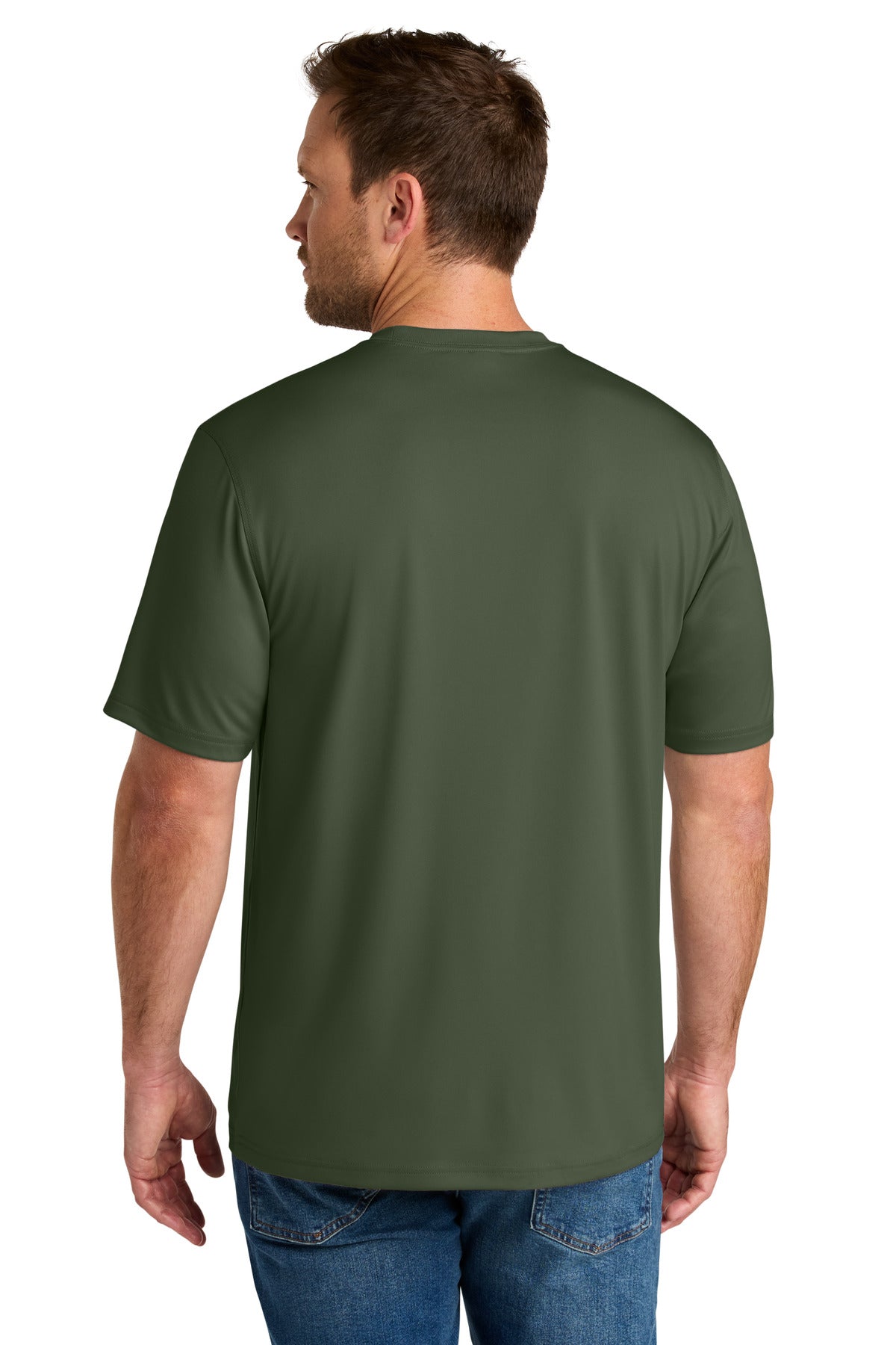 Custom Embroidered CornerStone T-Shirts  in Tactical Green