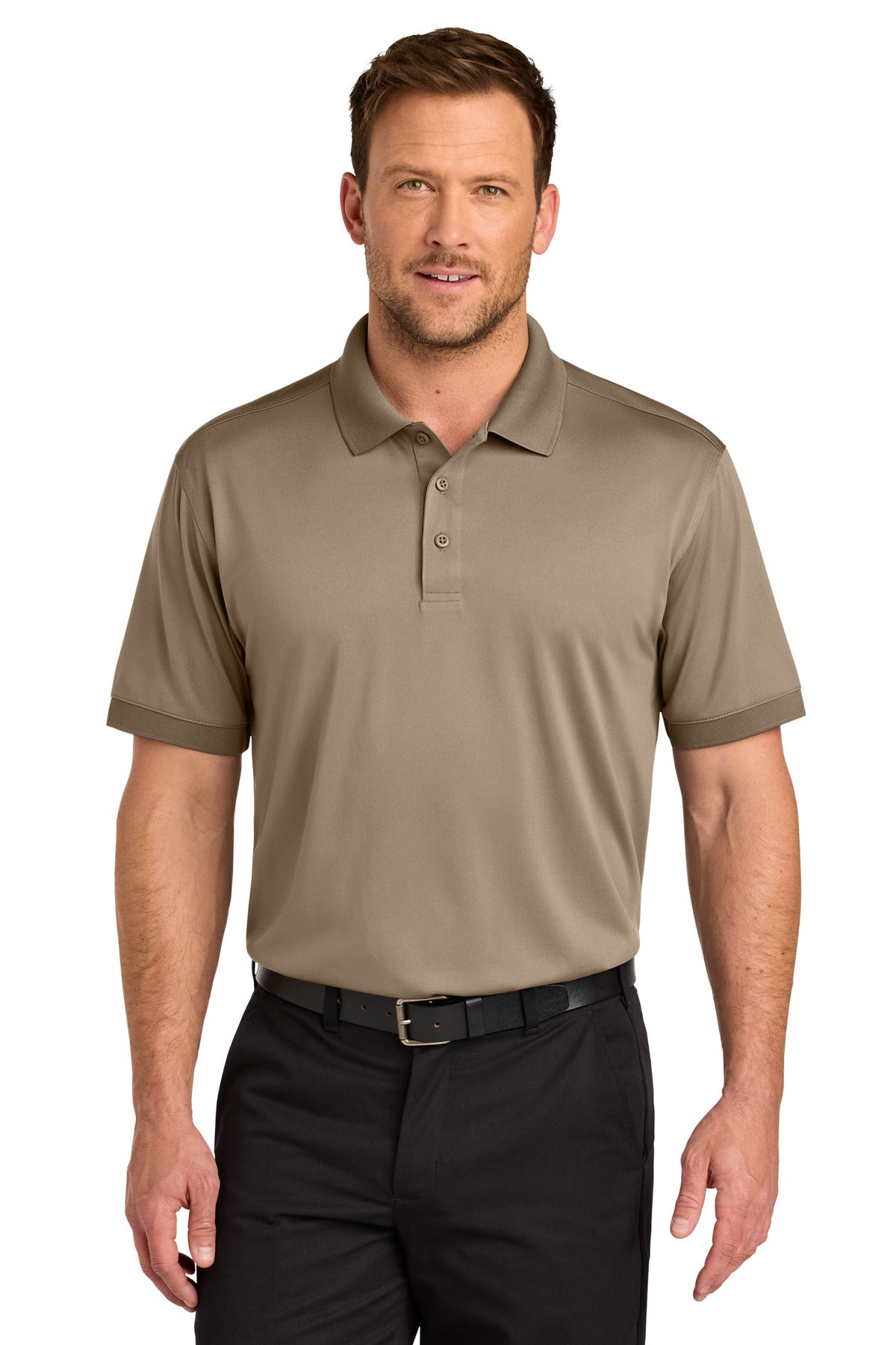 Custom Embroidered CornerStone Polos in Silver Tan