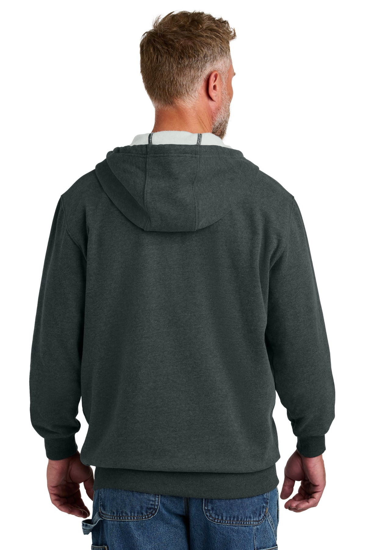 Custom Embroidered CornerStone Tough Fleece Full-Zip Hoodie CSF631,Charcoal Heather