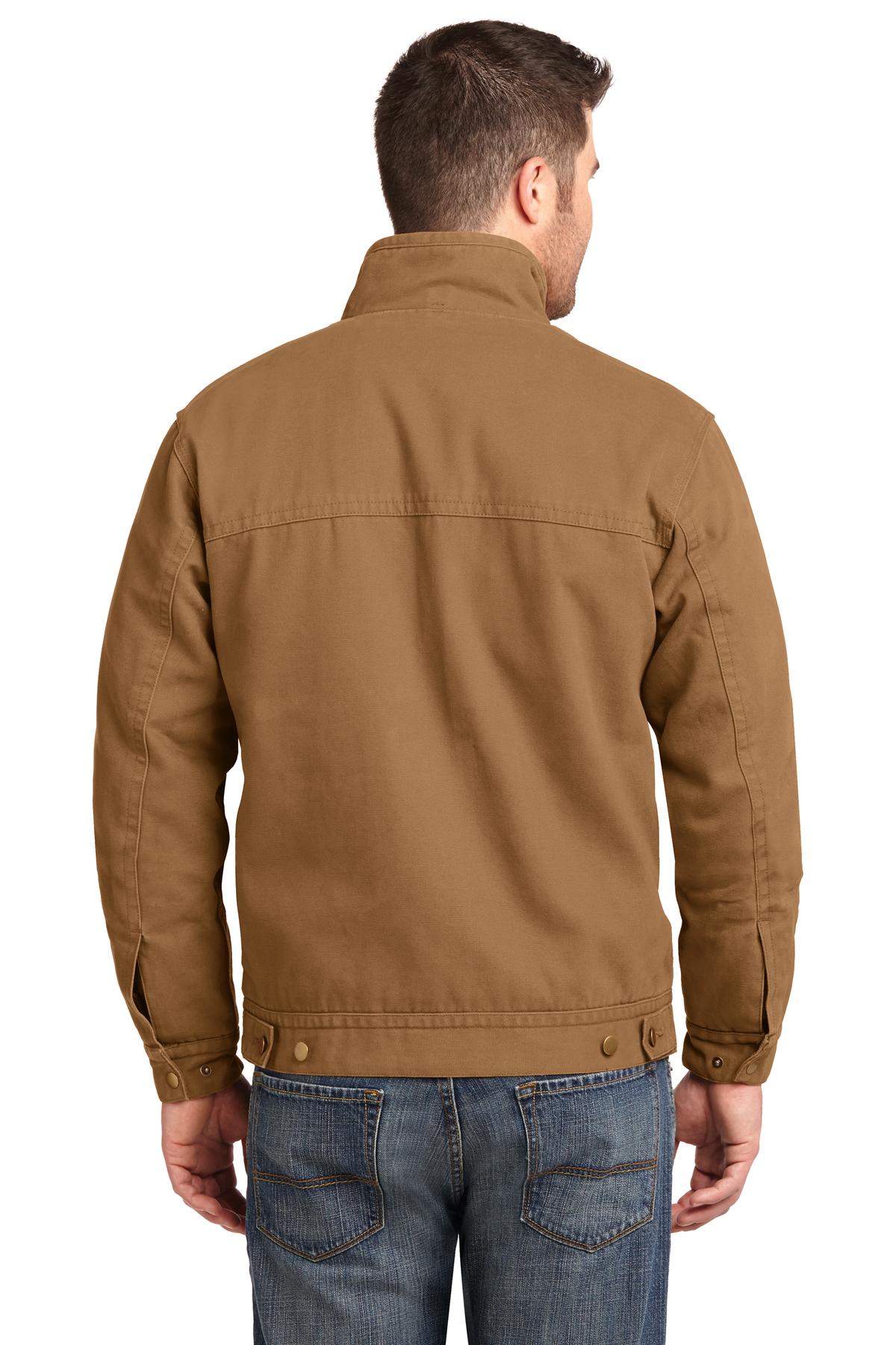 Custom Embroidered CornerStone Washed Duck Cloth Flannel-Lined Work Jacket. CSJ40,Duck Brown