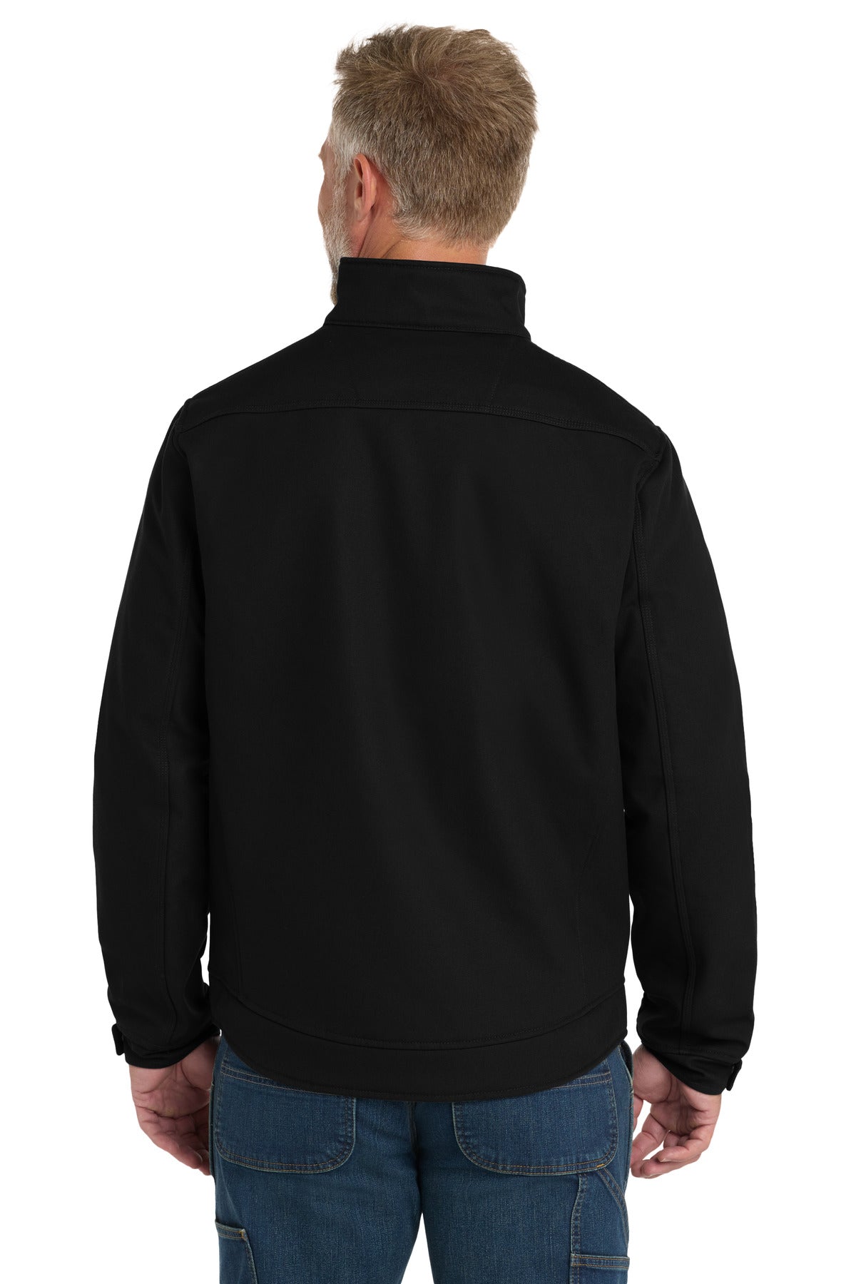 Custom Embroidered CornerStone Duck Bonded Soft Shell Jacket CSJ60,Black