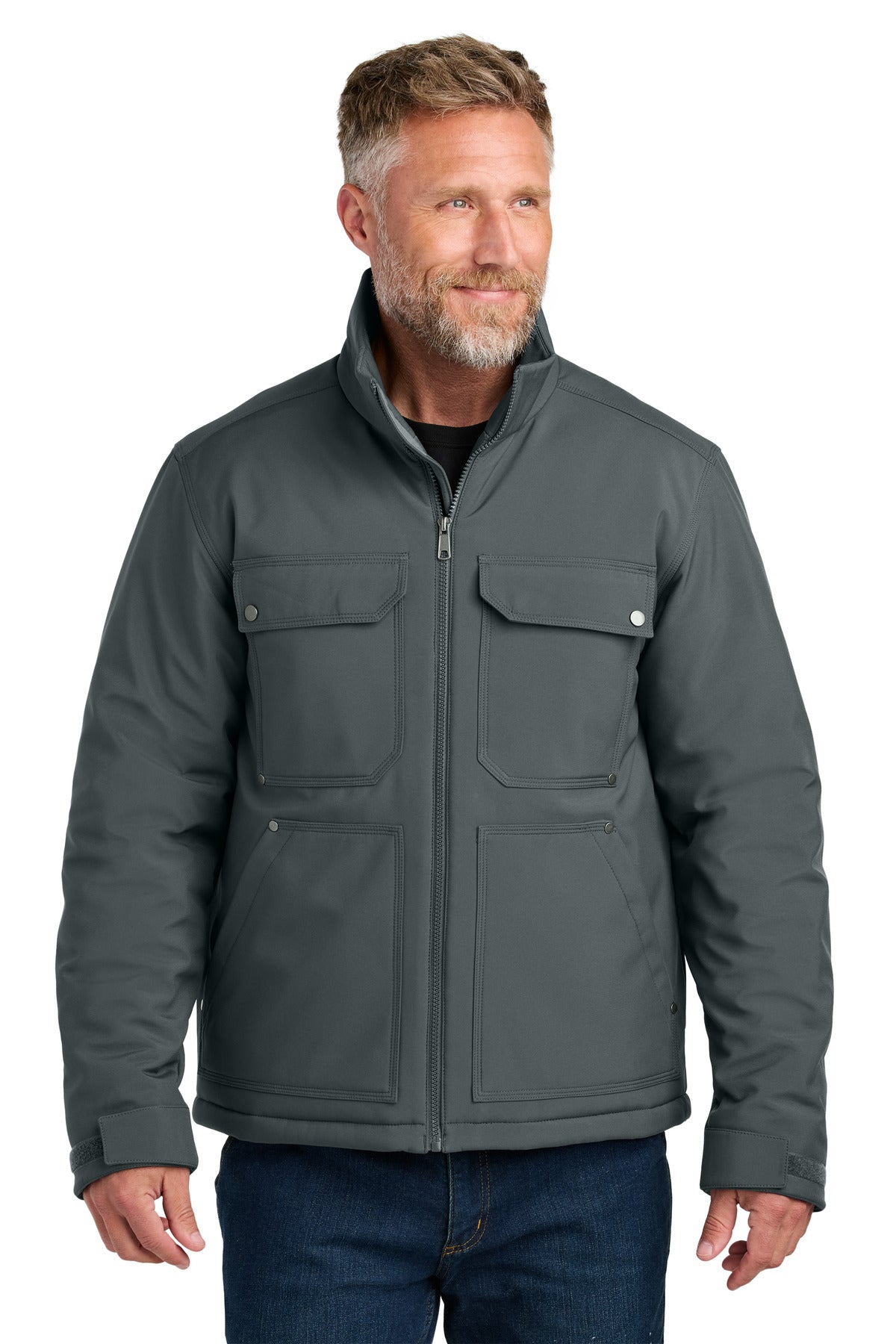 Custom Embroidered CornerStone Outerwear in Iron Grey