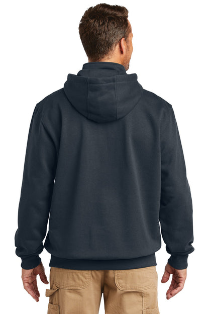 Custom Embroidered Carhartt  Rain Defender  Paxton Heavyweight Hooded Zip Mock Sweatshirt. CT100617,New Navy