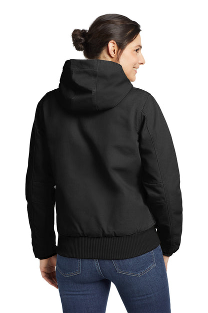 Custom Embroidered Carhartt Women's Washed Duck Active Jac. CT104053,Black