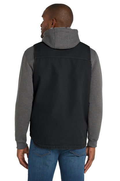 Custom Embroidered Carhartt Sherpa-Lined Mock Neck Vest CT104277,Black