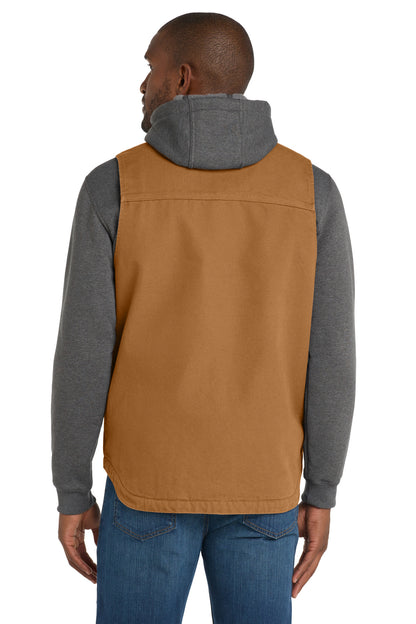 Custom Embroidered Carhartt Sherpa-Lined Mock Neck Vest CT104277,Carhartt Brown