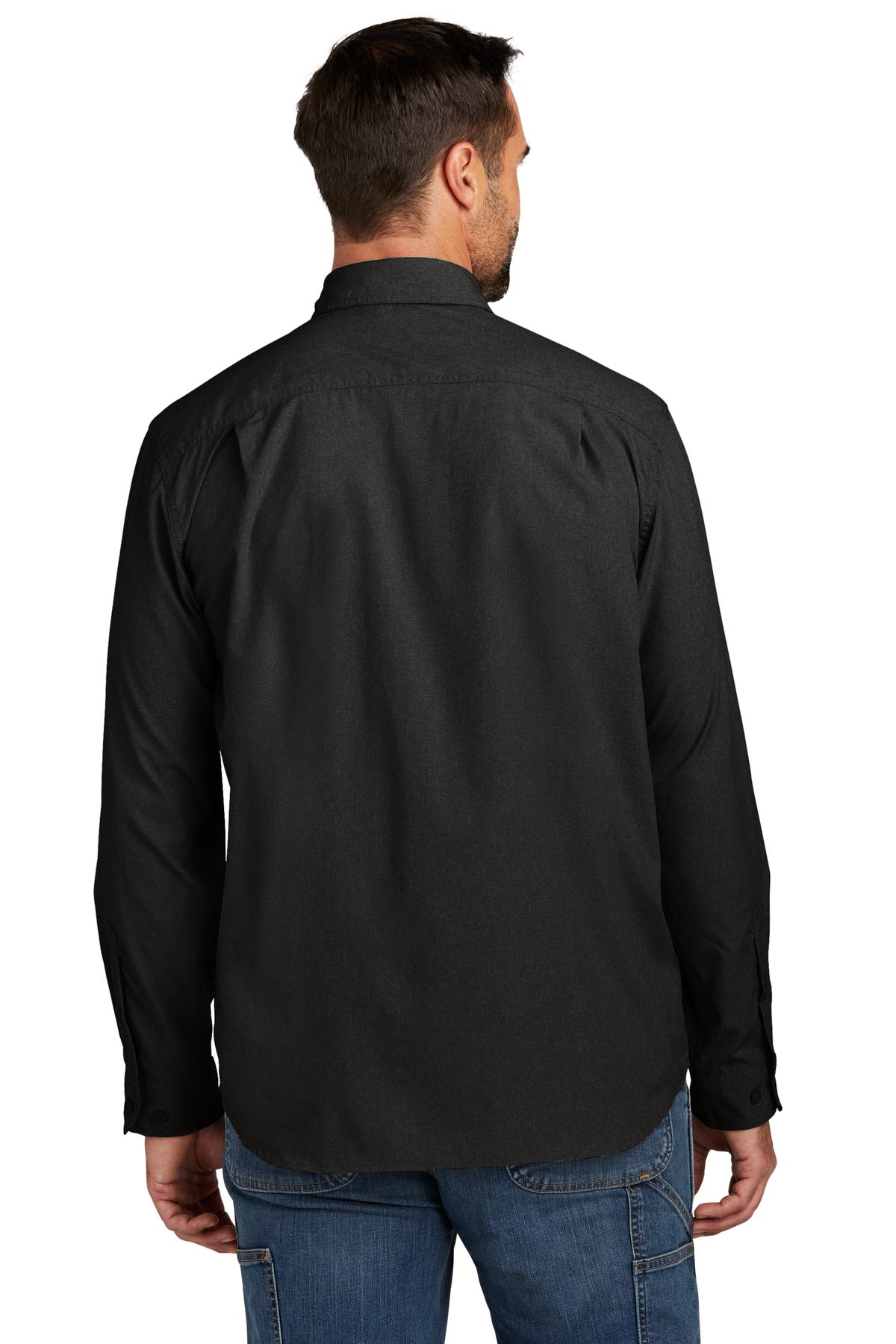 Custom Embroidered Carhartt Force Solid Long Sleeve Shirt CT105291,Black