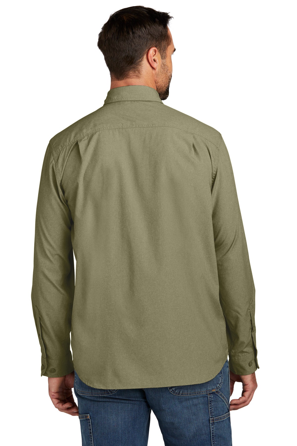 Custom Embroidered Carhartt Force Solid Long Sleeve Shirt CT105291,Burnt Olive