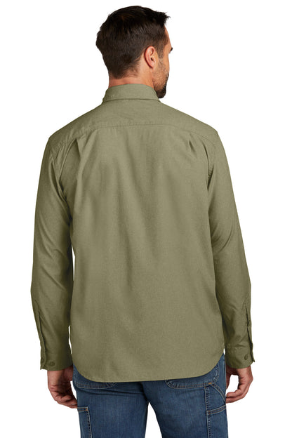 Custom Embroidered Carhartt Force Solid Long Sleeve Shirt CT105291,Burnt Olive