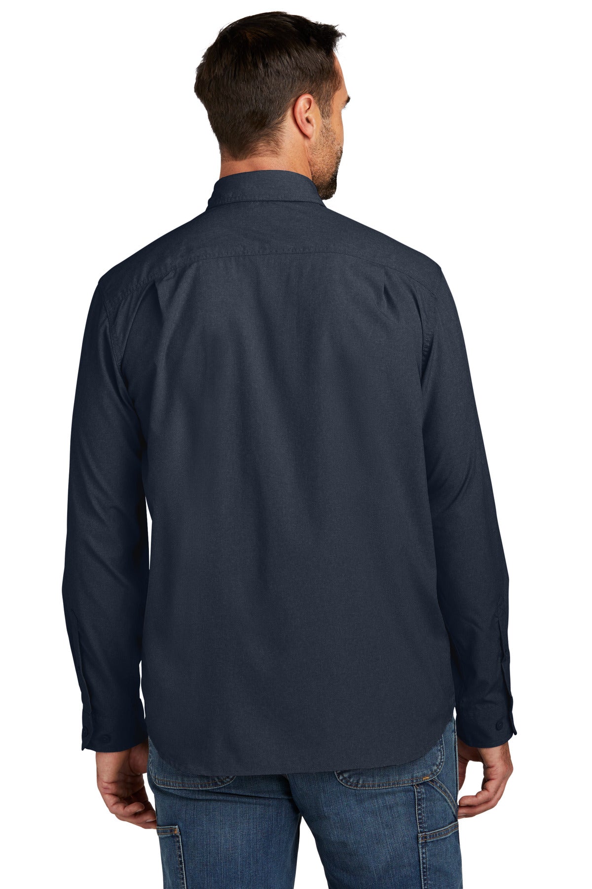 Custom Embroidered Carhartt Force Solid Long Sleeve Shirt CT105291,Navy