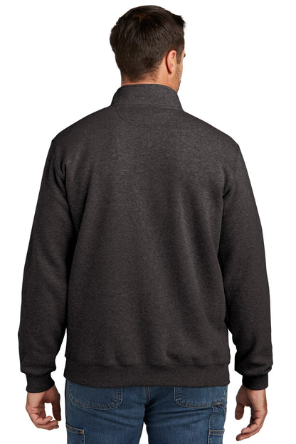 Custom Embroidered Carhartt Midweight 1/4-Zip Mock Neck Sweatshirt CT105294,Carbon Heather