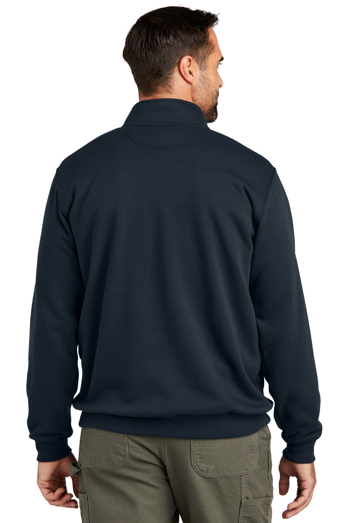 Custom Embroidered Carhartt Midweight 1/4-Zip Mock Neck Sweatshirt CT105294,New Navy