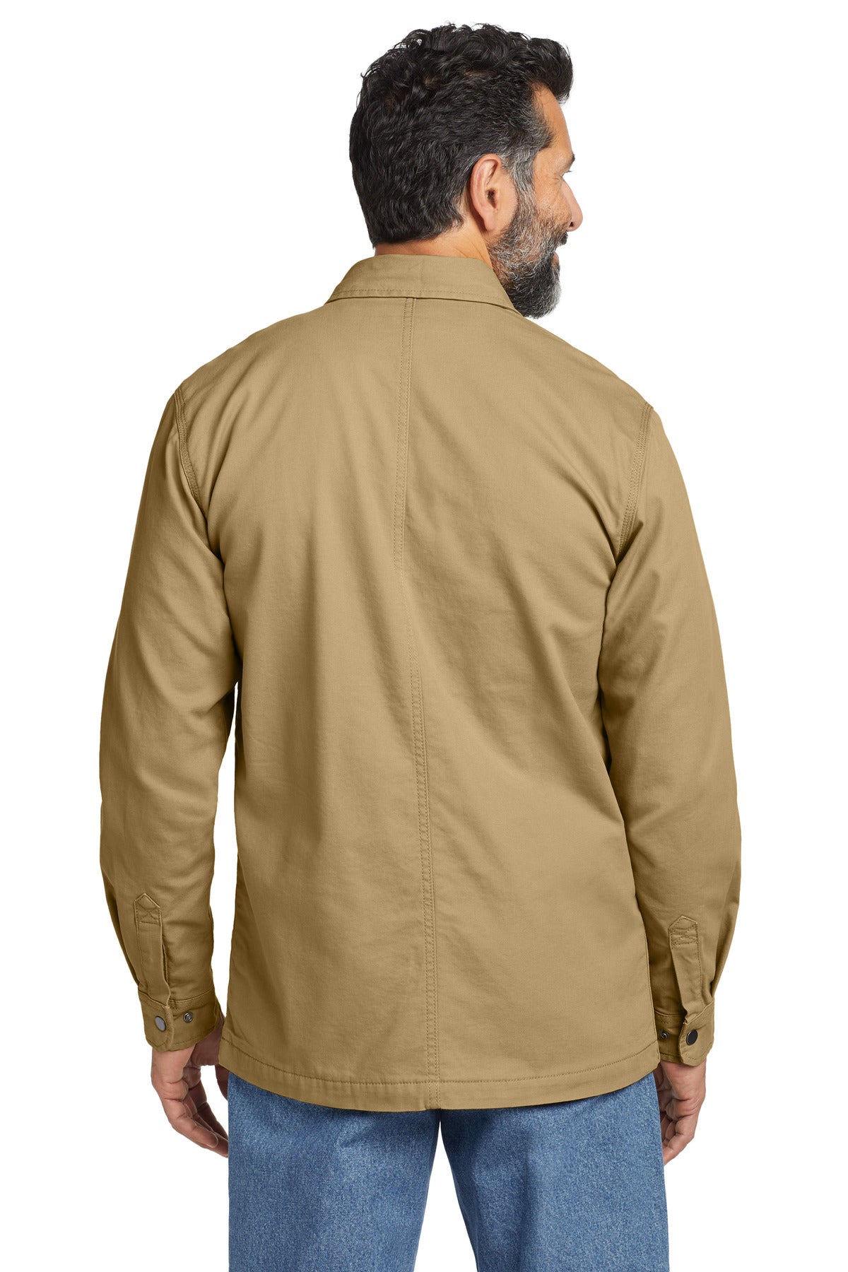 Custom Embroidered Carhartt Rugged Flex Fleece-Lined Shirt Jac CT105532,Dark Khaki