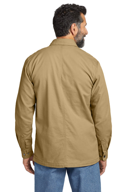 Custom Embroidered Carhartt Rugged Flex Fleece-Lined Shirt Jac CT105532,Dark Khaki