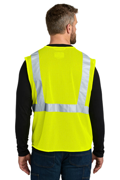 Custom Embroidered Carhartt ANSI Class 2 Mesh Zip-Front Vest CT106171,Brite Lime