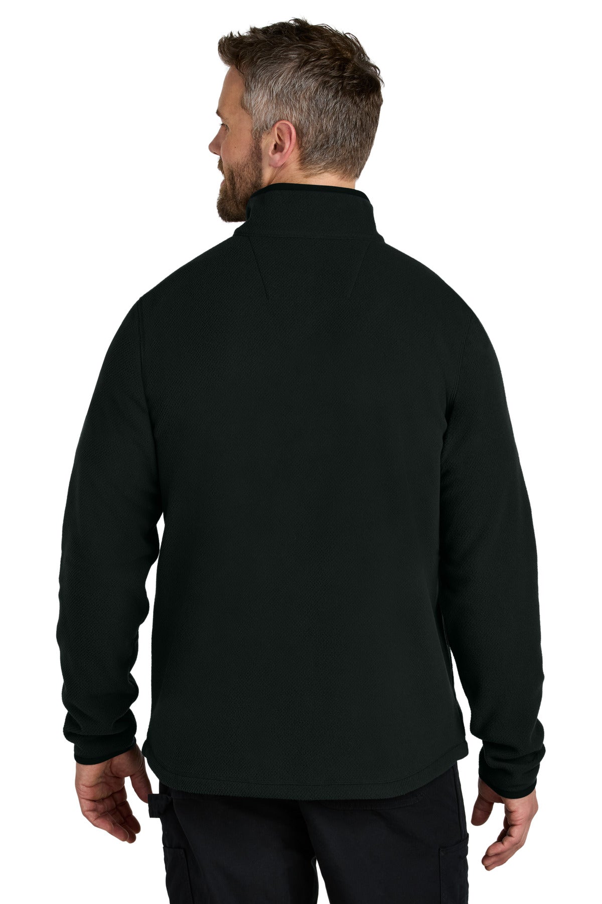 Custom Embroidered Carhartt Textured 1/2-Zip Fleece Jacket CT106417,Black