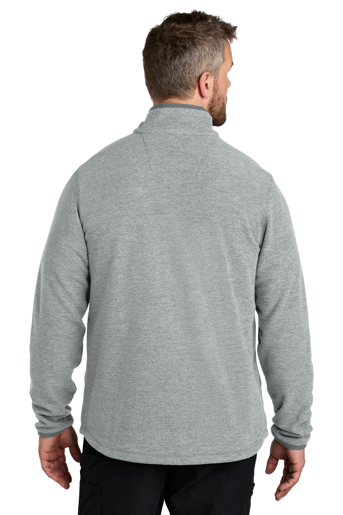 Custom Embroidered Carhartt Textured 1/2-Zip Fleece Jacket CT106417,Heather Grey