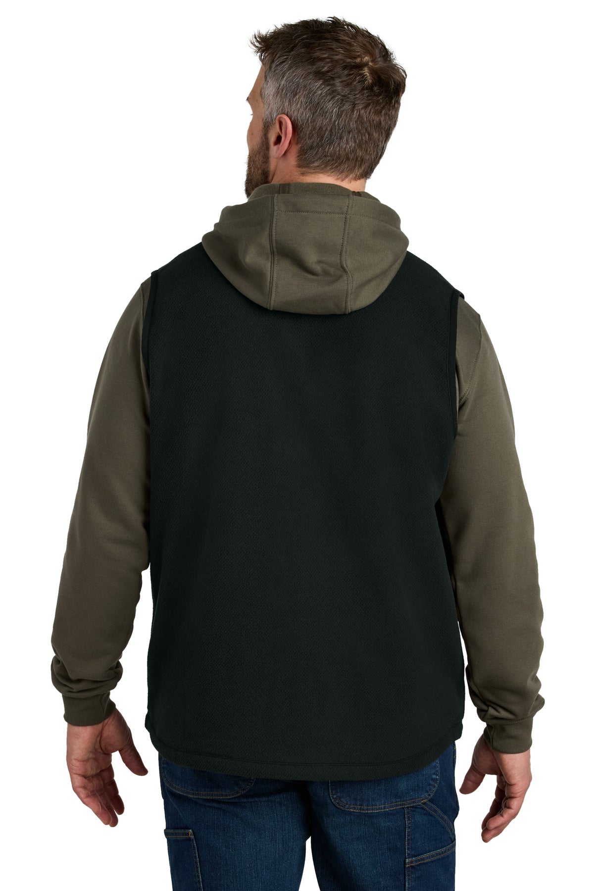 Custom Embroidered Carhartt Textured Fleece Vest CT106418,Black