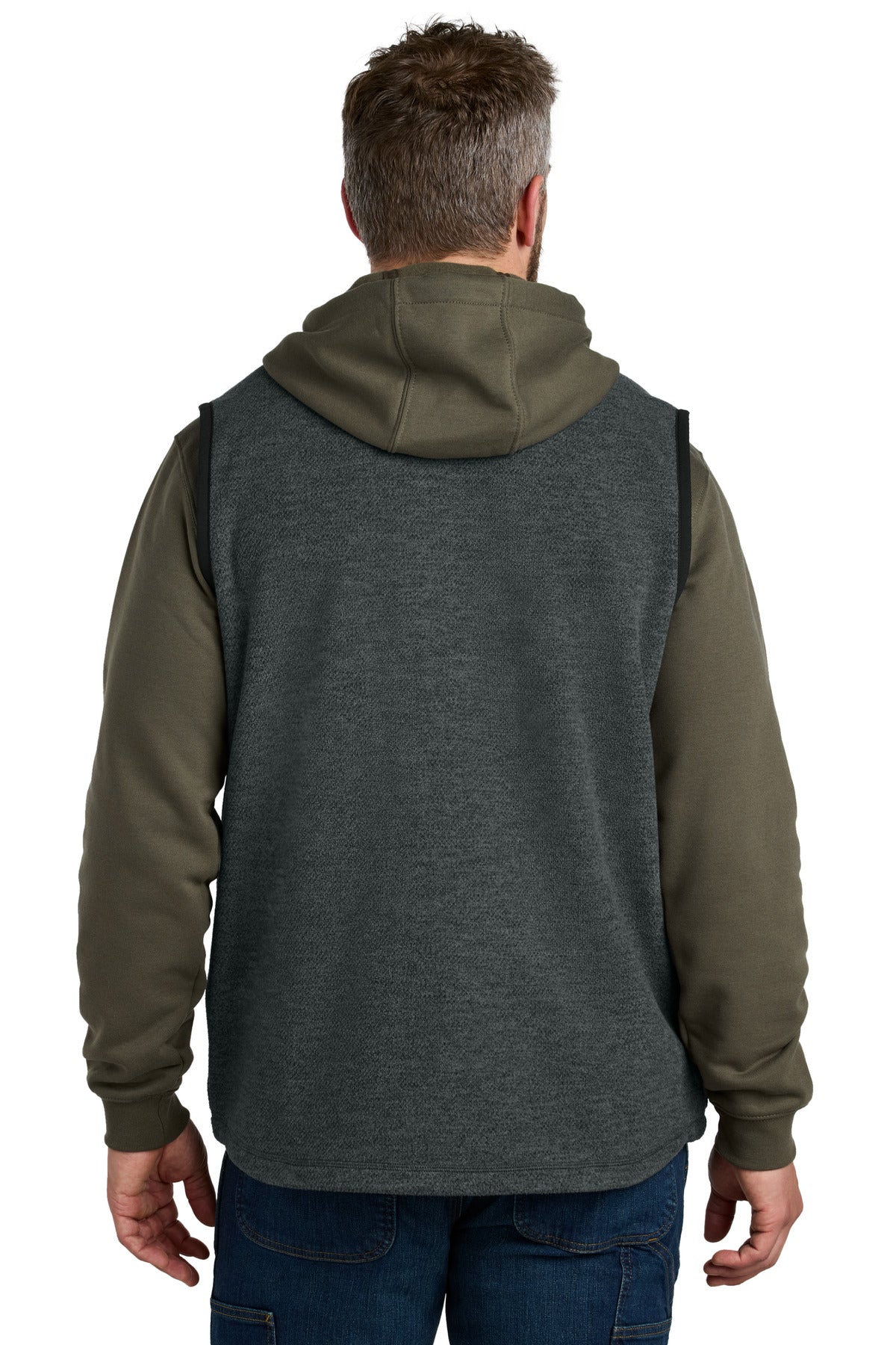 Custom Embroidered Carhartt Textured Fleece Vest CT106418,Carbon Heather