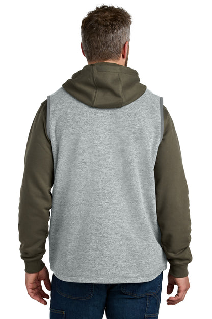 Custom Embroidered Carhartt Textured Fleece Vest CT106418,Heather Grey