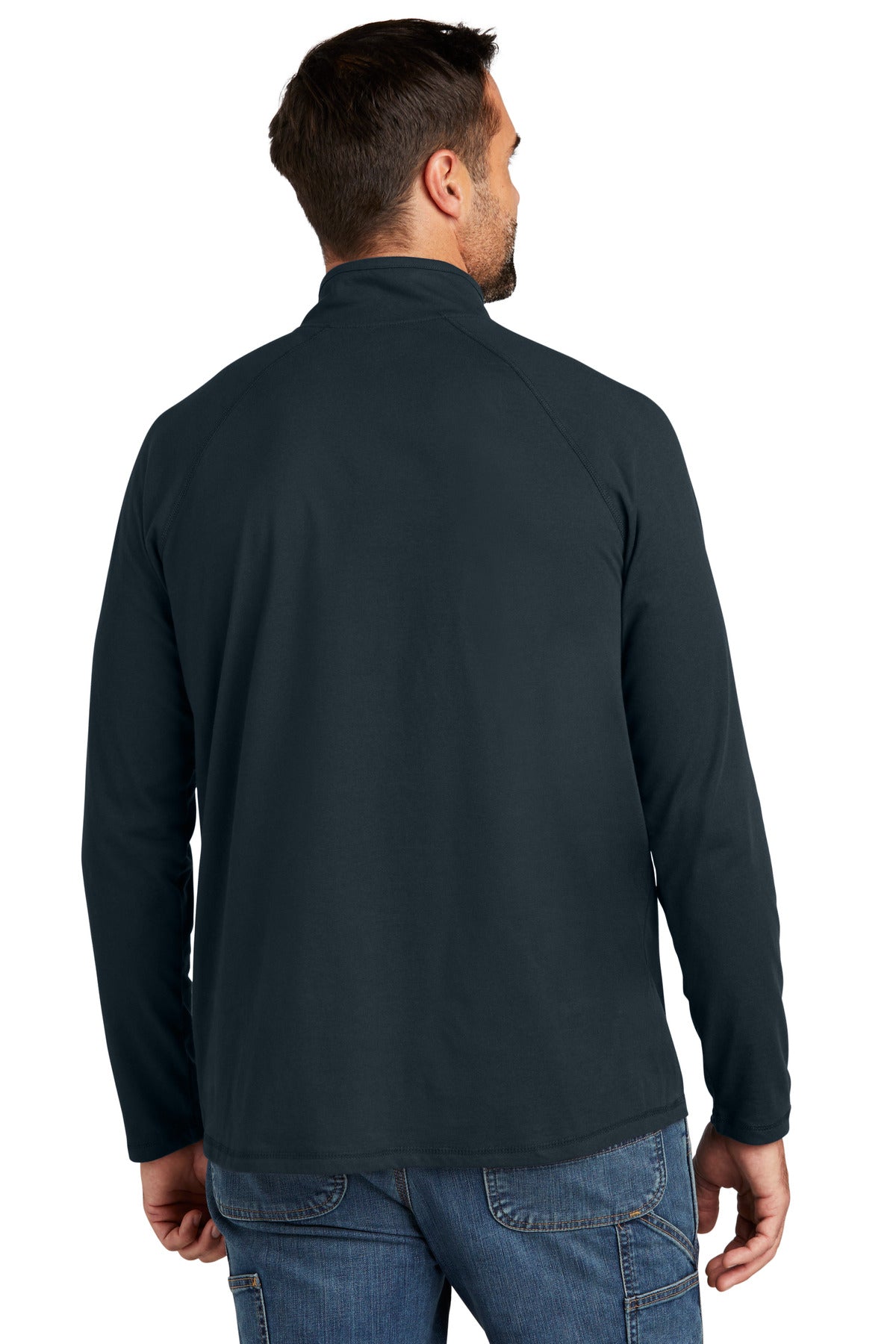 Custom Embroidered Carhartt Force 1/4-Zip Long Sleeve T-Shirt CT106660,Navy