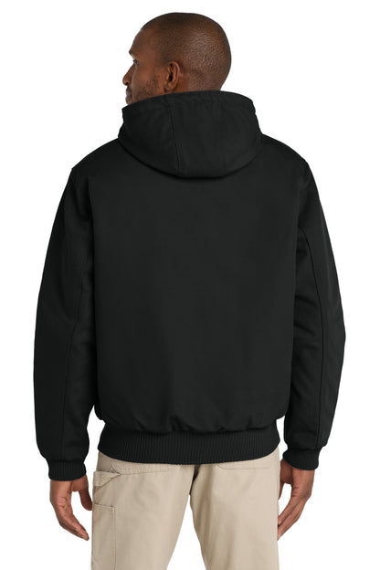 Custom Embroidered Carhartt  Quilted-Flanne-Lined Duck Active Jac. CT106677,Black