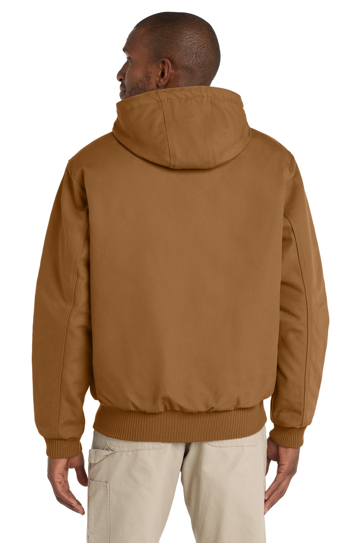 Custom Embroidered Carhartt  Quilted-Flanne-Lined Duck Active Jac. CT106677,Carhartt Brown