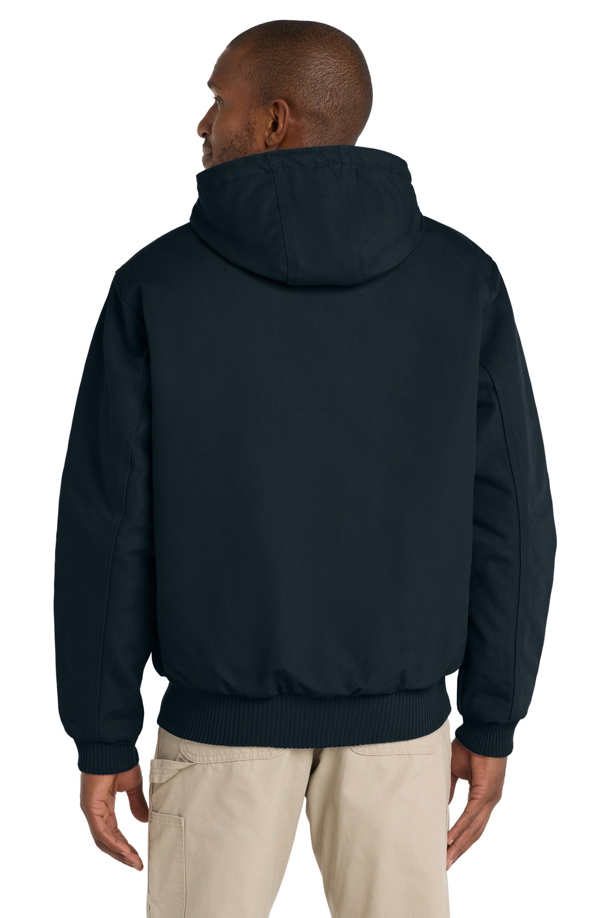 Custom Embroidered Carhartt  Quilted-Flanne-Lined Duck Active Jac. CT106677,Dark Navy