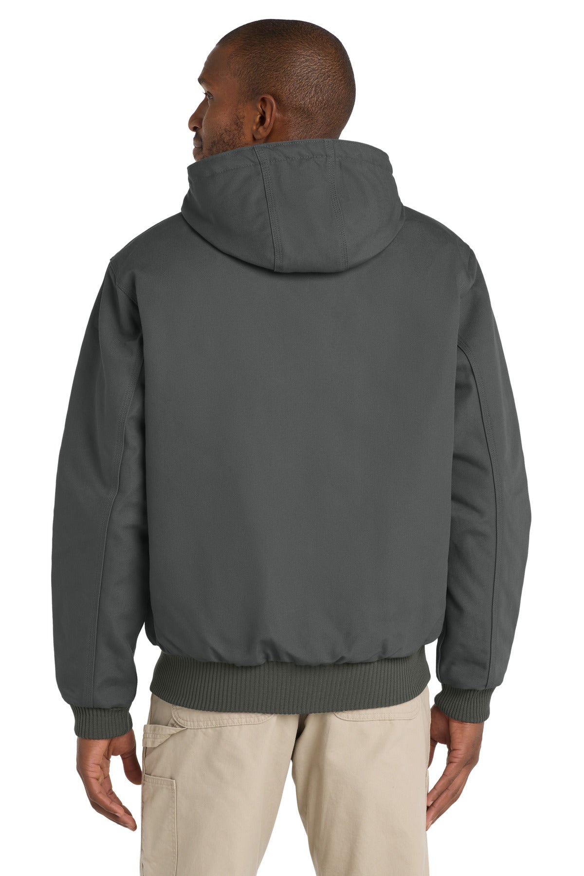 Custom Embroidered Carhartt  Quilted-Flanne-Lined Duck Active Jac. CT106677,Gravel