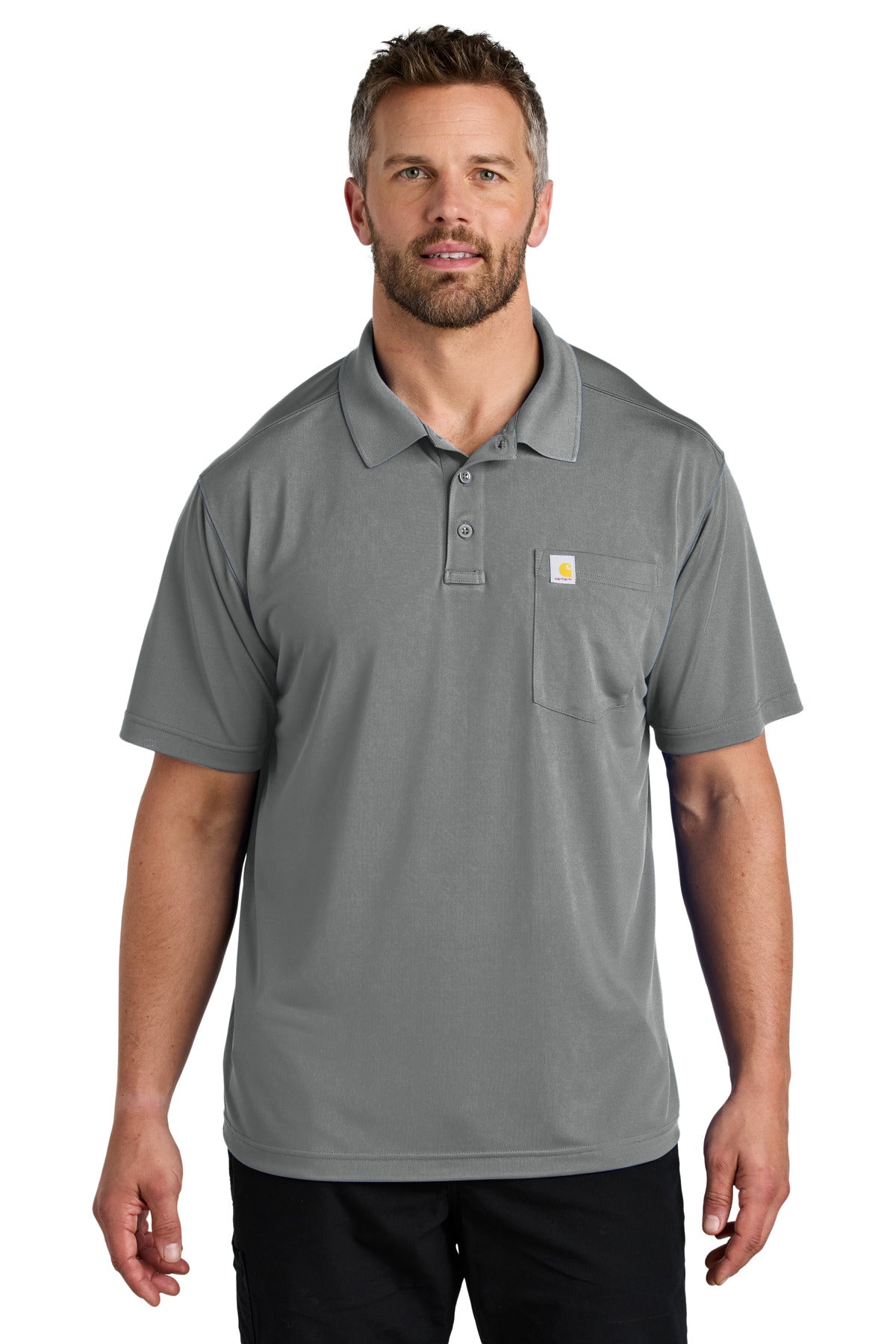 Custom Embroidered Carhartt Polos/Knits in Asphalt Grey