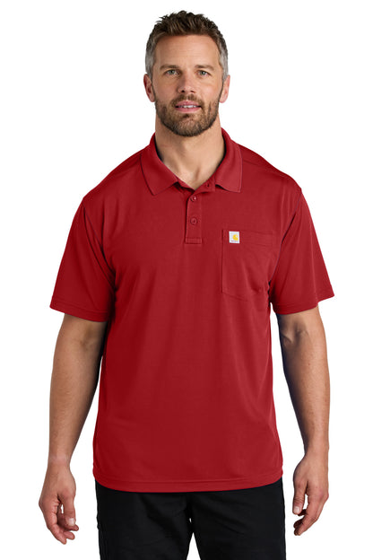 Custom Embroidered Carhartt Polos/Knits in Crimson Red