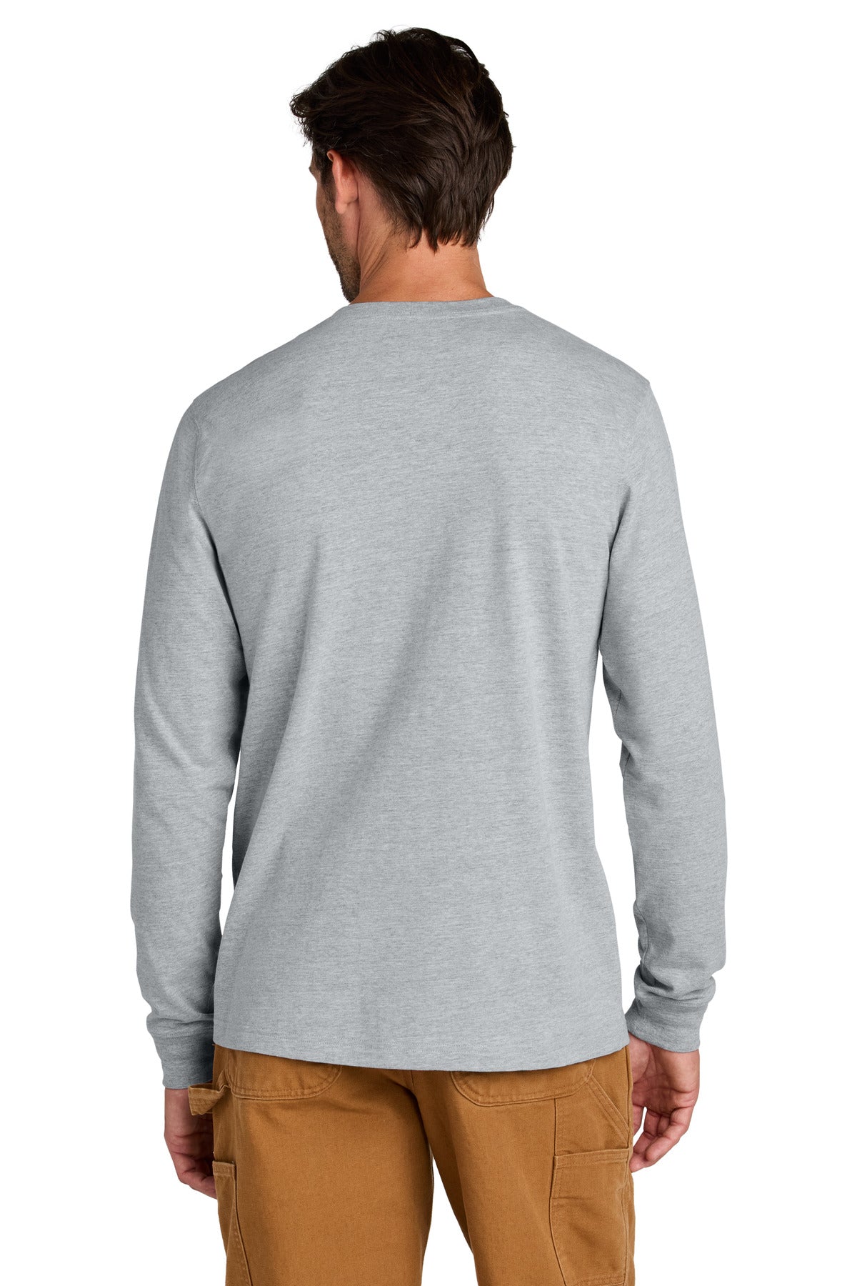 Custom Embroidered Carhartt Long Sleeve T-Shirt CT106921,Heather Grey
