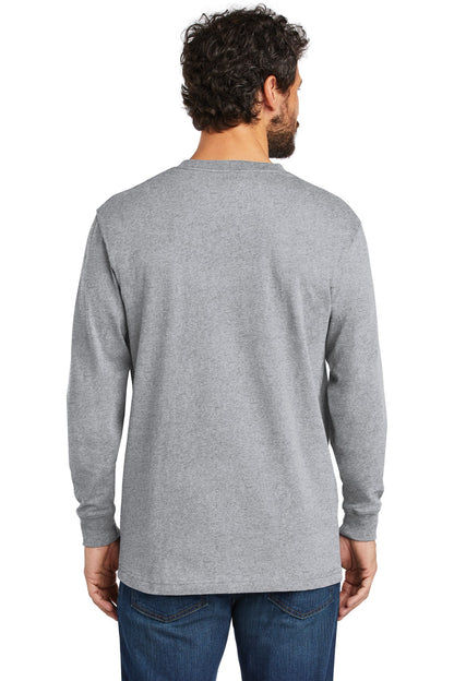 Custom Embroidered Carhartt  Workwear Pocket Long Sleeve T-Shirt. CTK126,Heather Grey