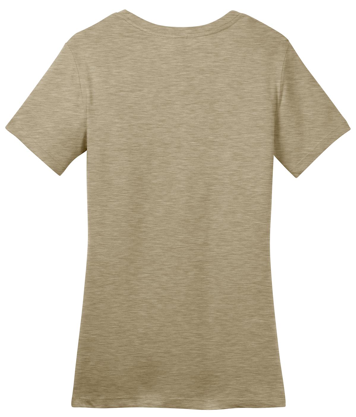 Custom Embroidered District T-Shirts  in Heathered Latte