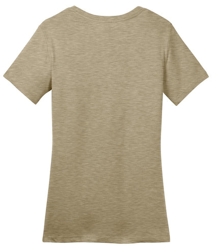 Custom Embroidered District T-Shirts  in Heathered Latte