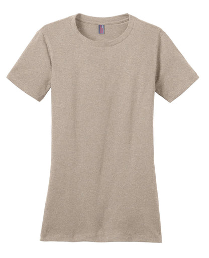 Custom Embroidered District T-Shirts  in Heathered Latte