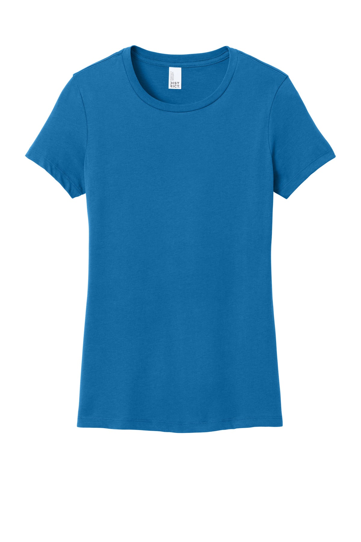 Custom Embroidered District T-Shirts  in Bright Blue