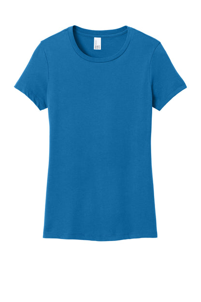 Custom Embroidered District T-Shirts  in Bright Blue