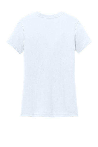 Custom Embroidered District T-Shirts  in Bright White