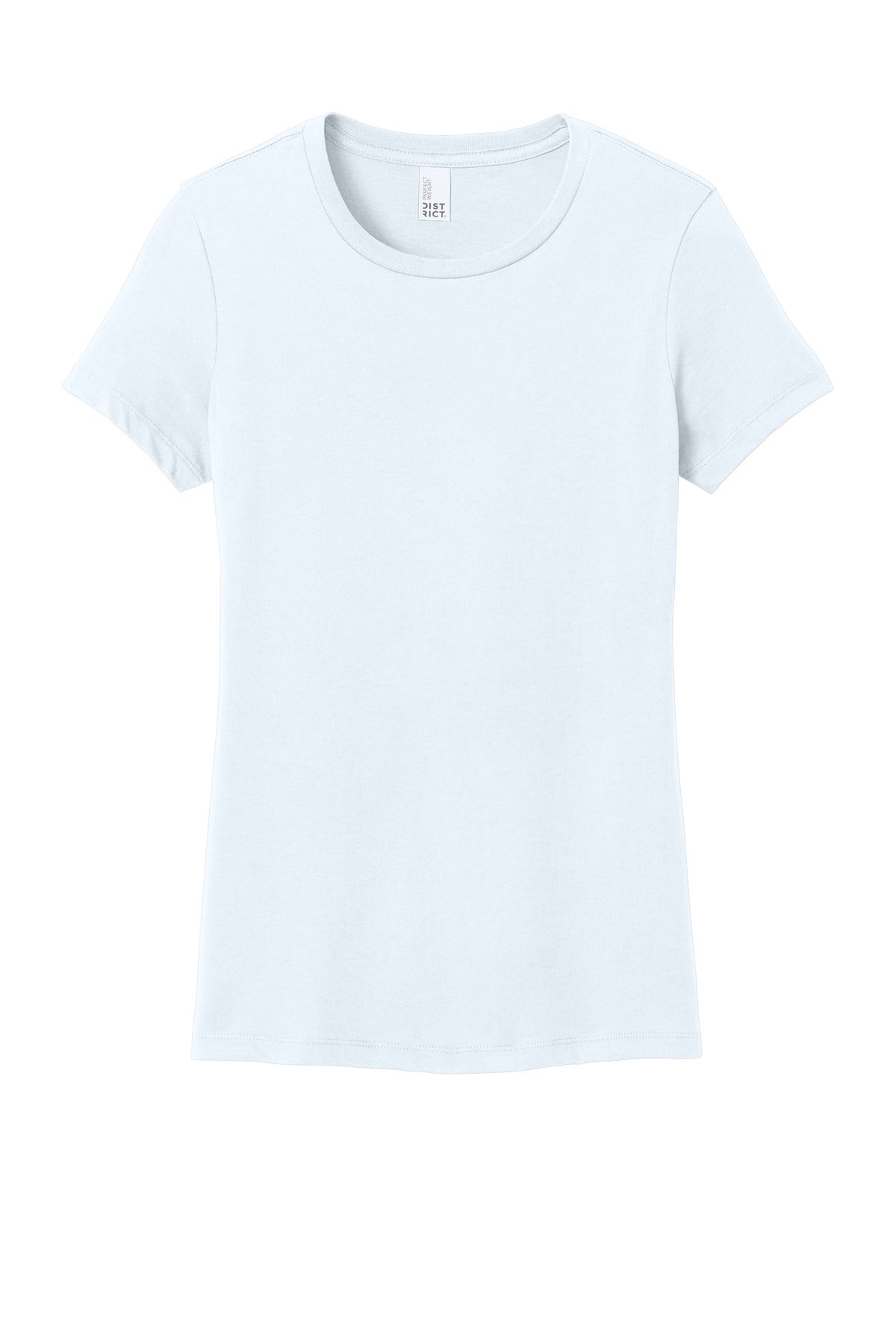 Custom Embroidered District T-Shirts  in Bright White