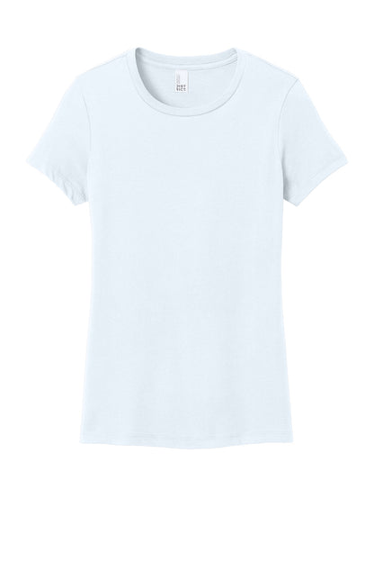 Custom Embroidered District T-Shirts  in Bright White