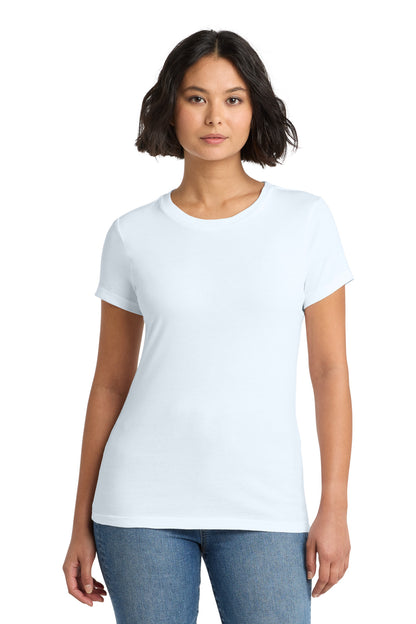 Custom Embroidered District T-Shirts  in Bright White