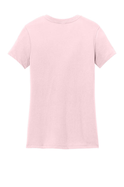 Custom Embroidered District T-Shirts  in Carnation Pink