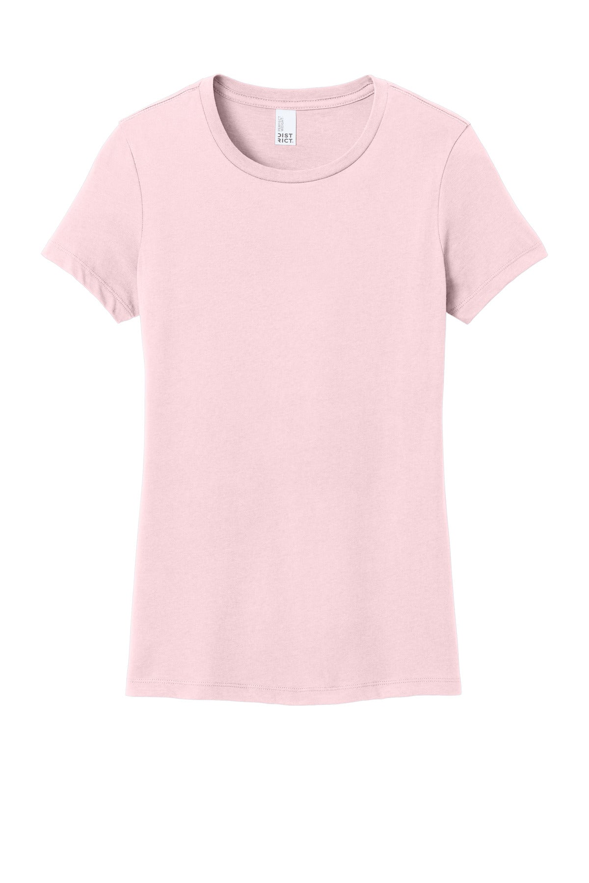 Custom Embroidered District T-Shirts  in Carnation Pink