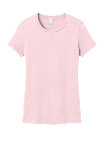 Custom Embroidered District T-Shirts  in Carnation Pink